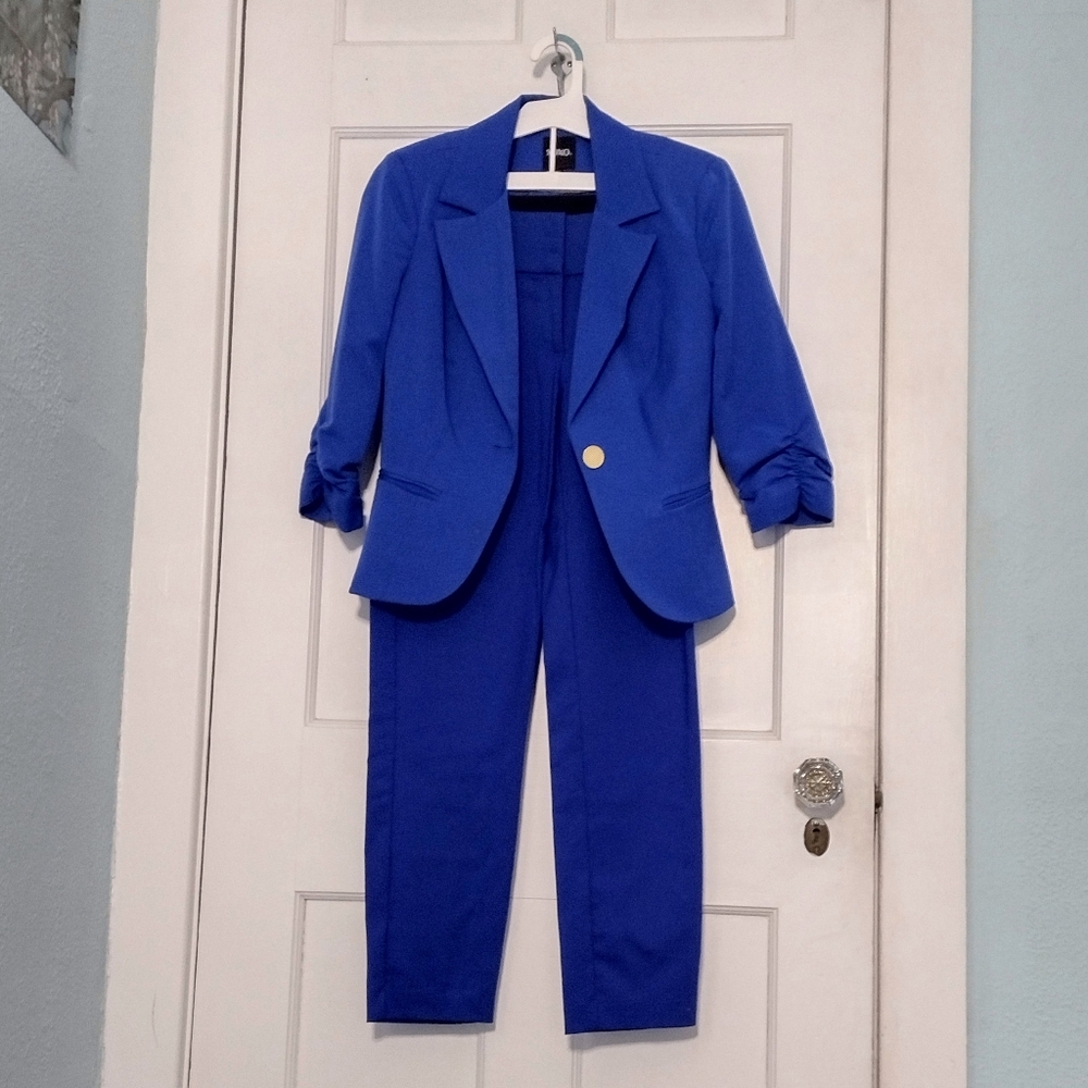 XOXO Cobalt Blue Women's Two-Piece Suit Jacket & Pants